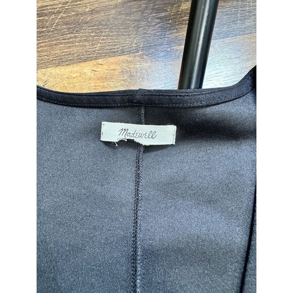 Madewell Bubble Sleeve TIE Front Mini Dress Size XL BOHO BLACK - Picture 7 of 9